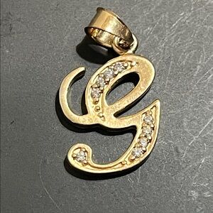 Elegant Gold Initial Pendant with Crystals
